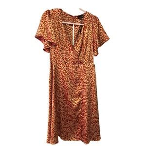 Lucy Paris Mini Dress Leopard Print Flutter Sleeve Wrap Dress Size Medium NWT !!
